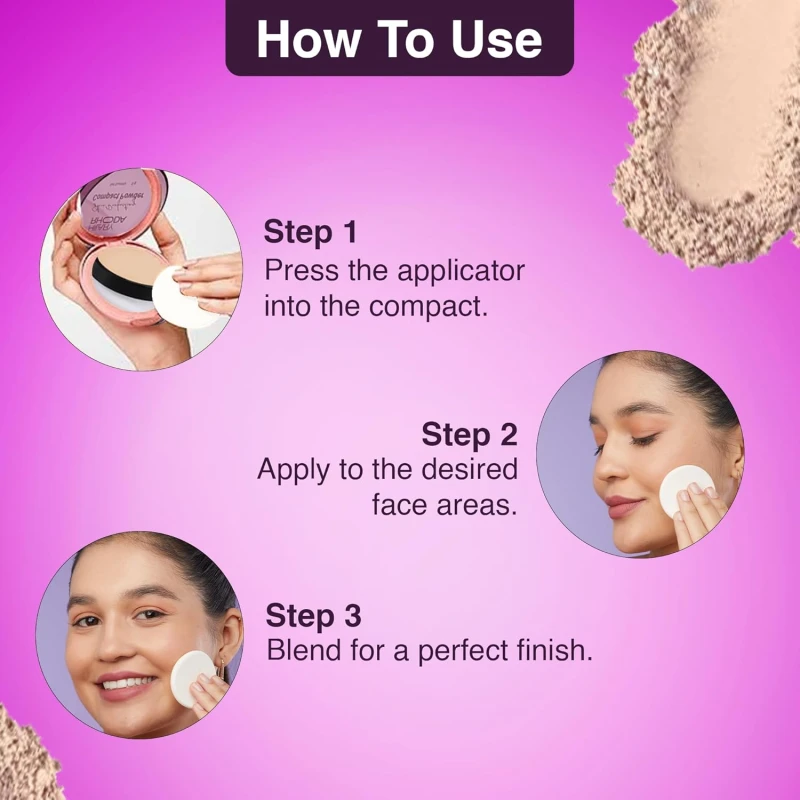 Hilary Rhoda Skin Perfecting Compact Powder | Oil Control & Matte Finish | Buildable Coverage | Blends Easily | Hides Imperfections | 6g (Dusty Beige | Shade 05) thumbnail 6